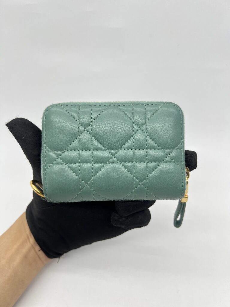 Dior Detachable Caro Zip Card Green GHW