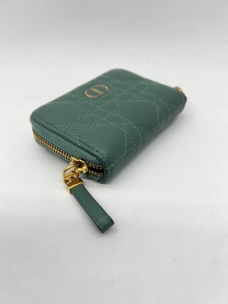 Dior Detachable Caro Zip Card Green GHW
