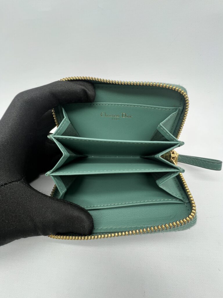 Dior Detachable Caro Zip Card Green GHW