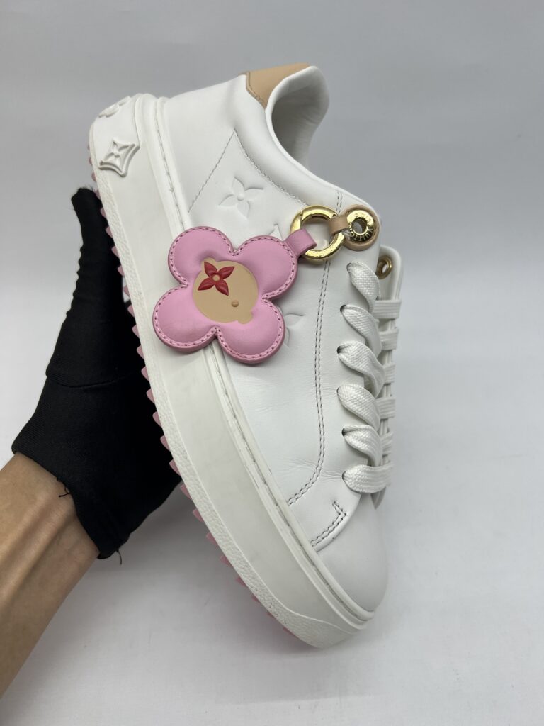 Louis Vuitton Time Out Sneakers White Pink Charm