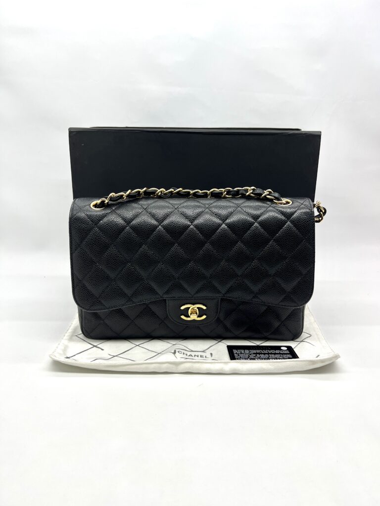 Chanel Jumbo Classic D Flap Caviar Black GHW