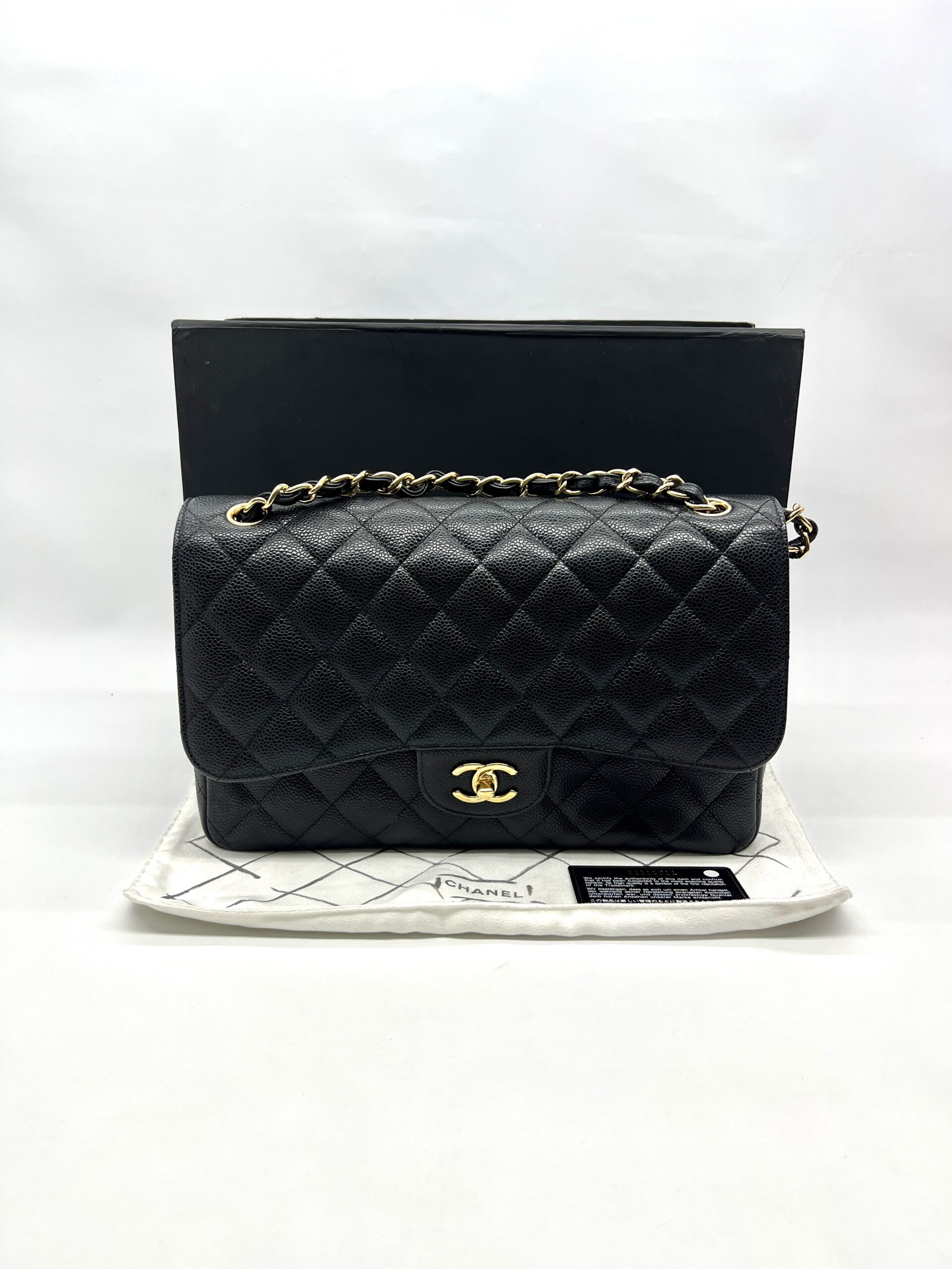 Chanel Jumbo Classic D Flap Caviar Black GHW
