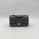 Chanel Mini Rectangel Classic Lambskin Grey GHW