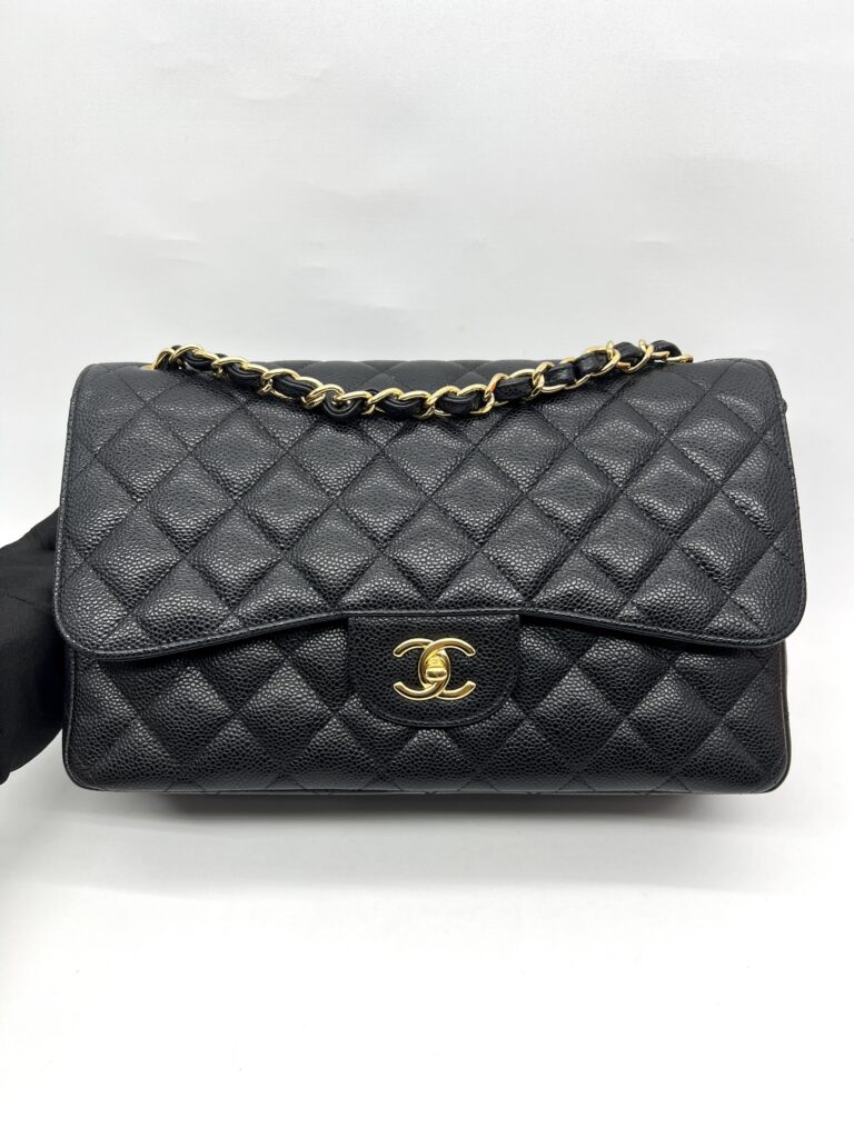 Chanel Jumbo Classic D Flap Caviar Black GHW