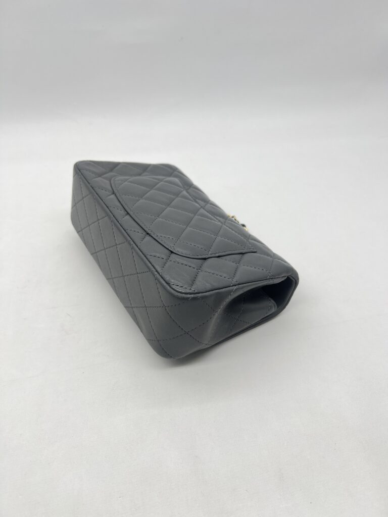 Chanel Mini Rectangel Classic Lambskin Grey GHW