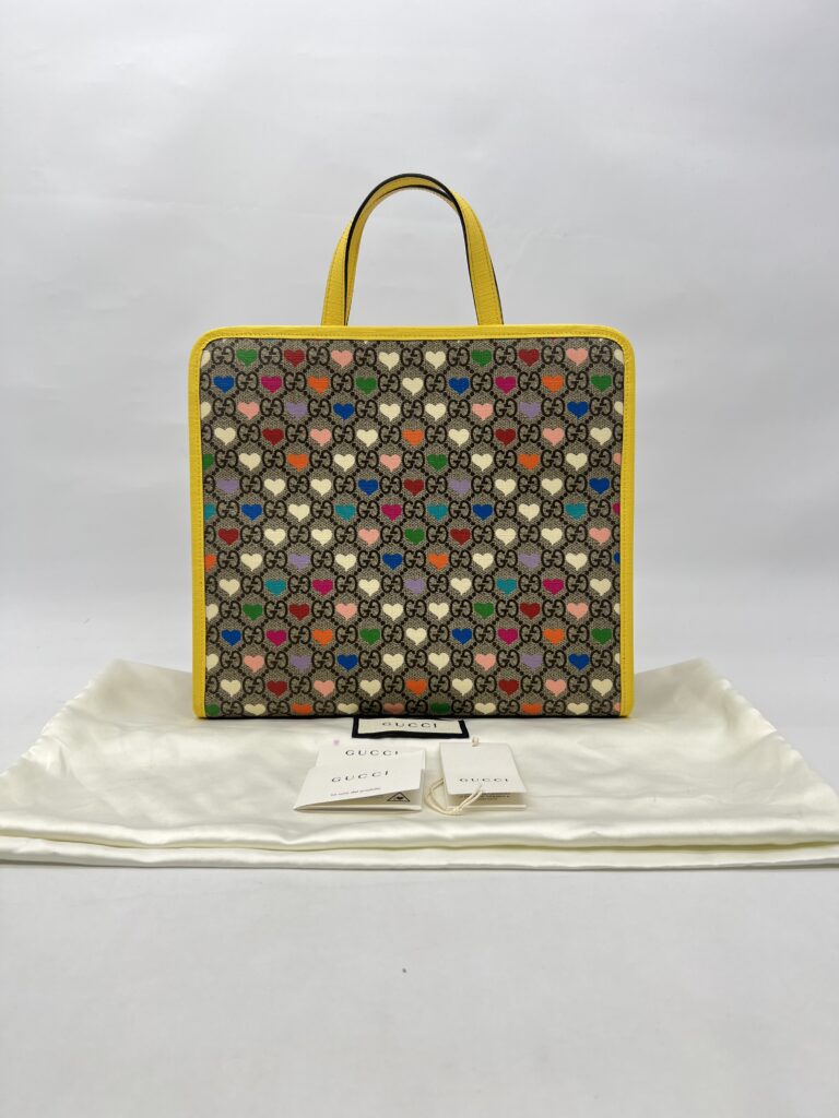 Gucci Shoulder 2 Way Top Supreme Canvas Yellow Heart