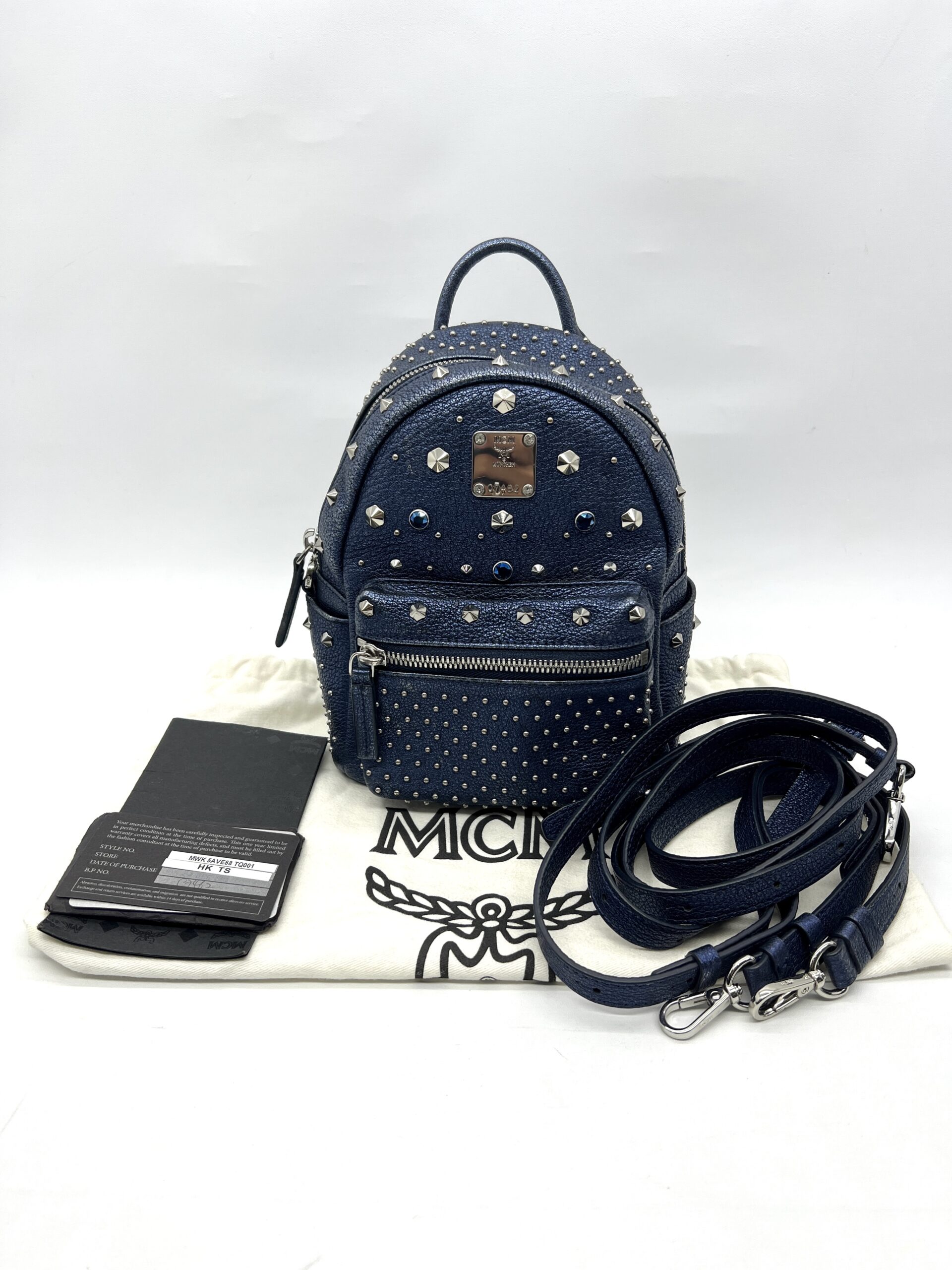 MCM Bebeboo Mini Leather Blue Metallic Crystal