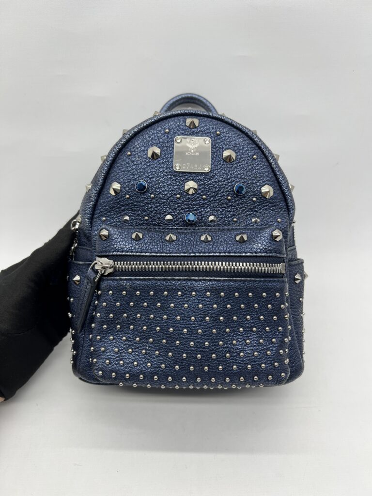 MCM Bebeboo Mini Leather Blue Metallic Crystal