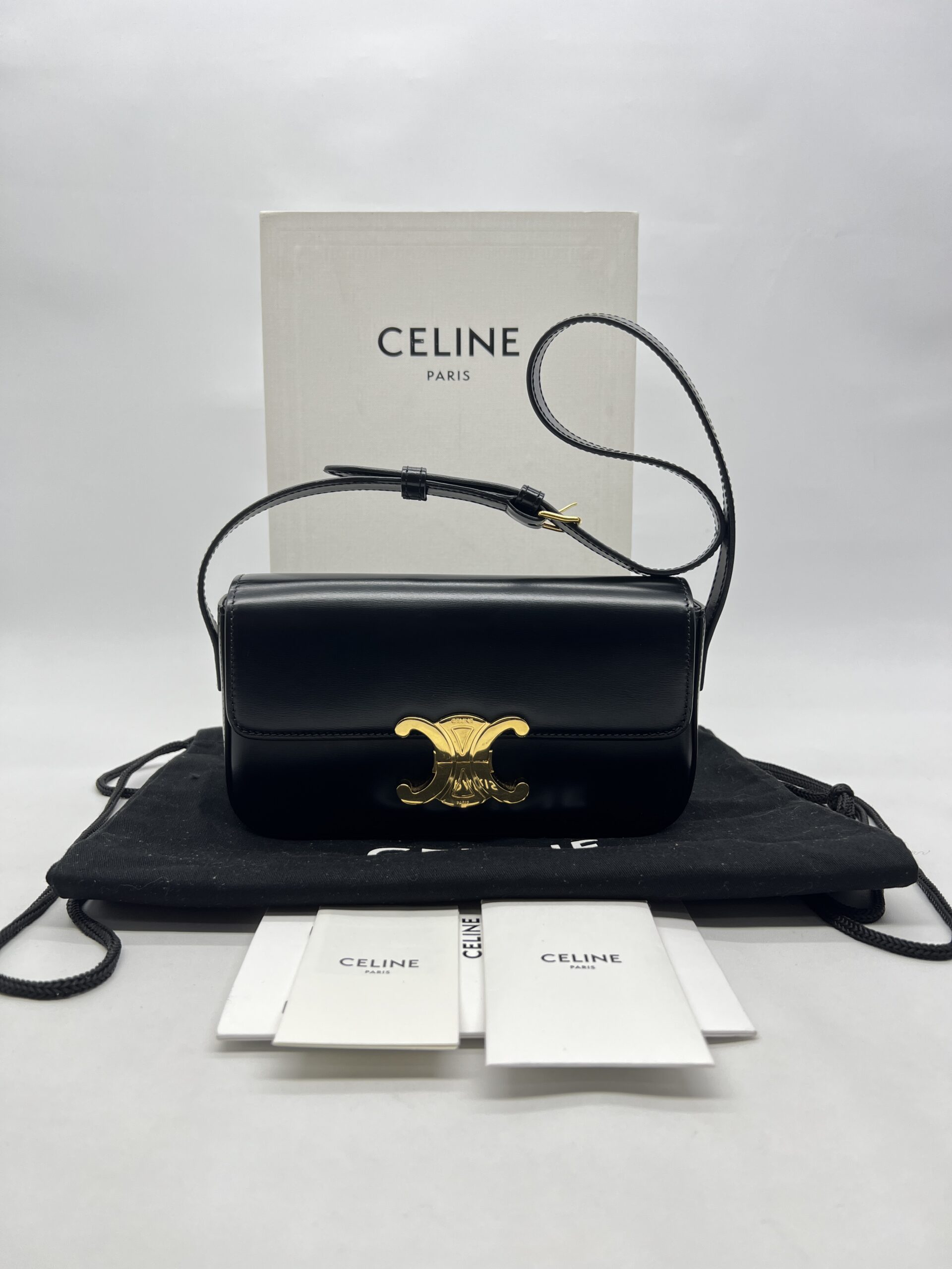 Celine Triomphe Black GHW