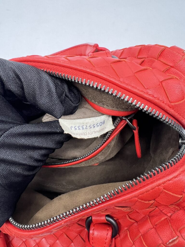 Bottega Veneta Mini Boston Intrecciato Red Orange BHW