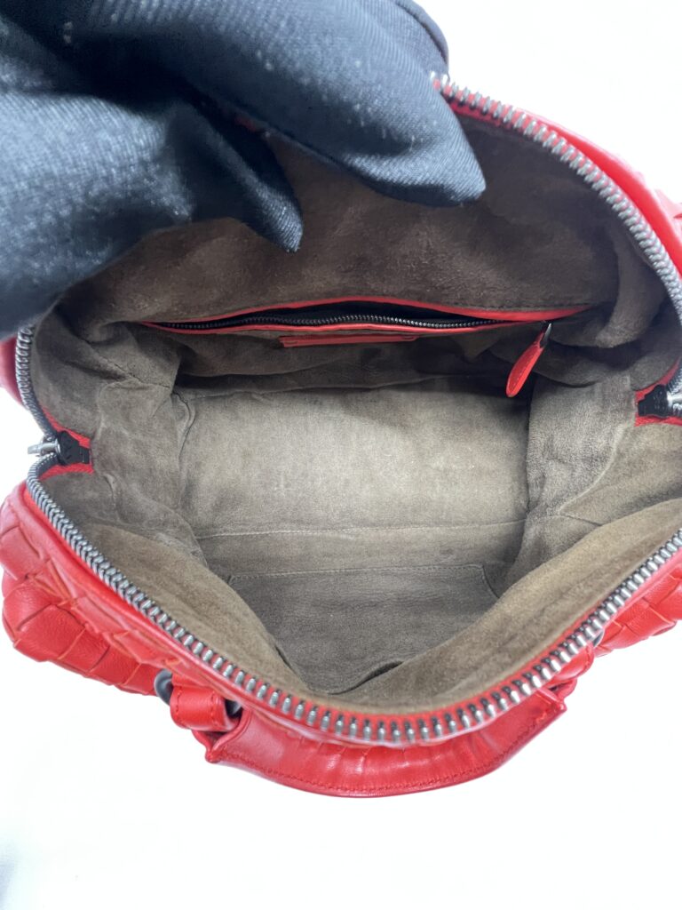 Bottega Veneta Mini Boston Intrecciato Red Orange BHW