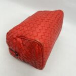 Bottega Veneta Mini Boston Intrecciato Red Orange BHW