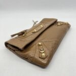 Balenciaga Giant Envelope Clutch Agneau Caramel GHW