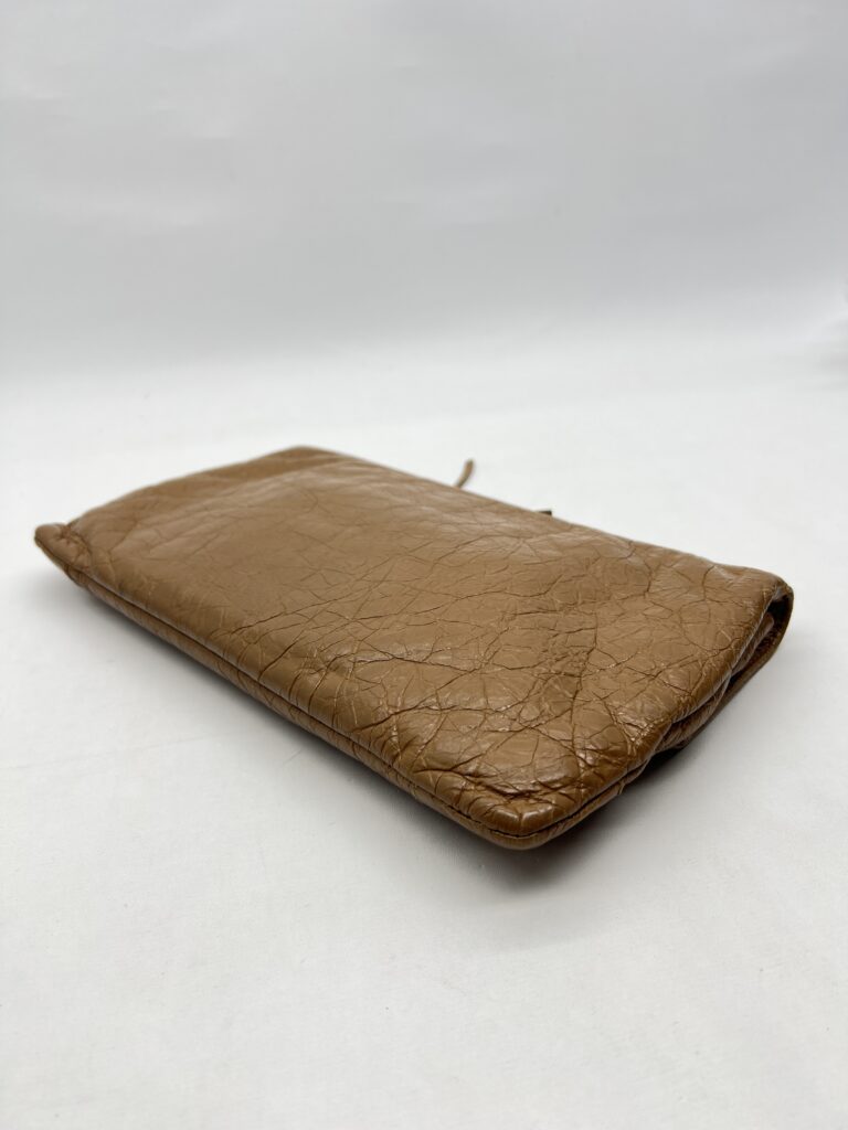 Balenciaga Giant Envelope Clutch Agneau Caramel GHW