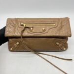 Balenciaga Giant Envelope Clutch Agneau Caramel GHW