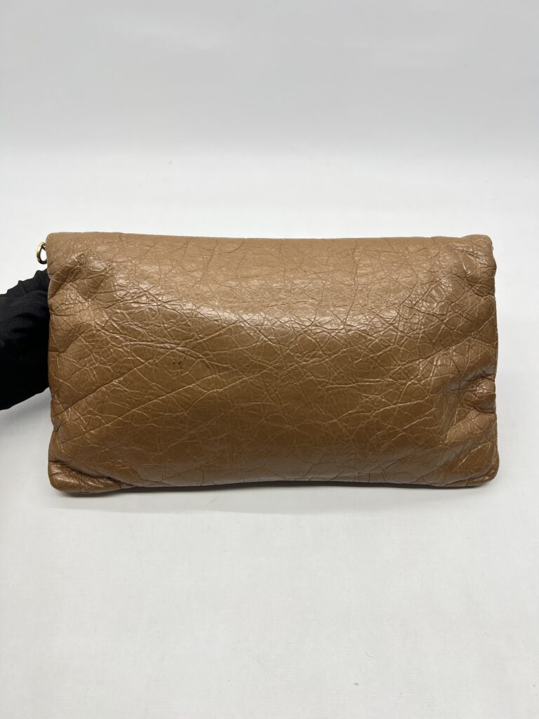 Balenciaga Giant Envelope Clutch Agneau Caramel GHW