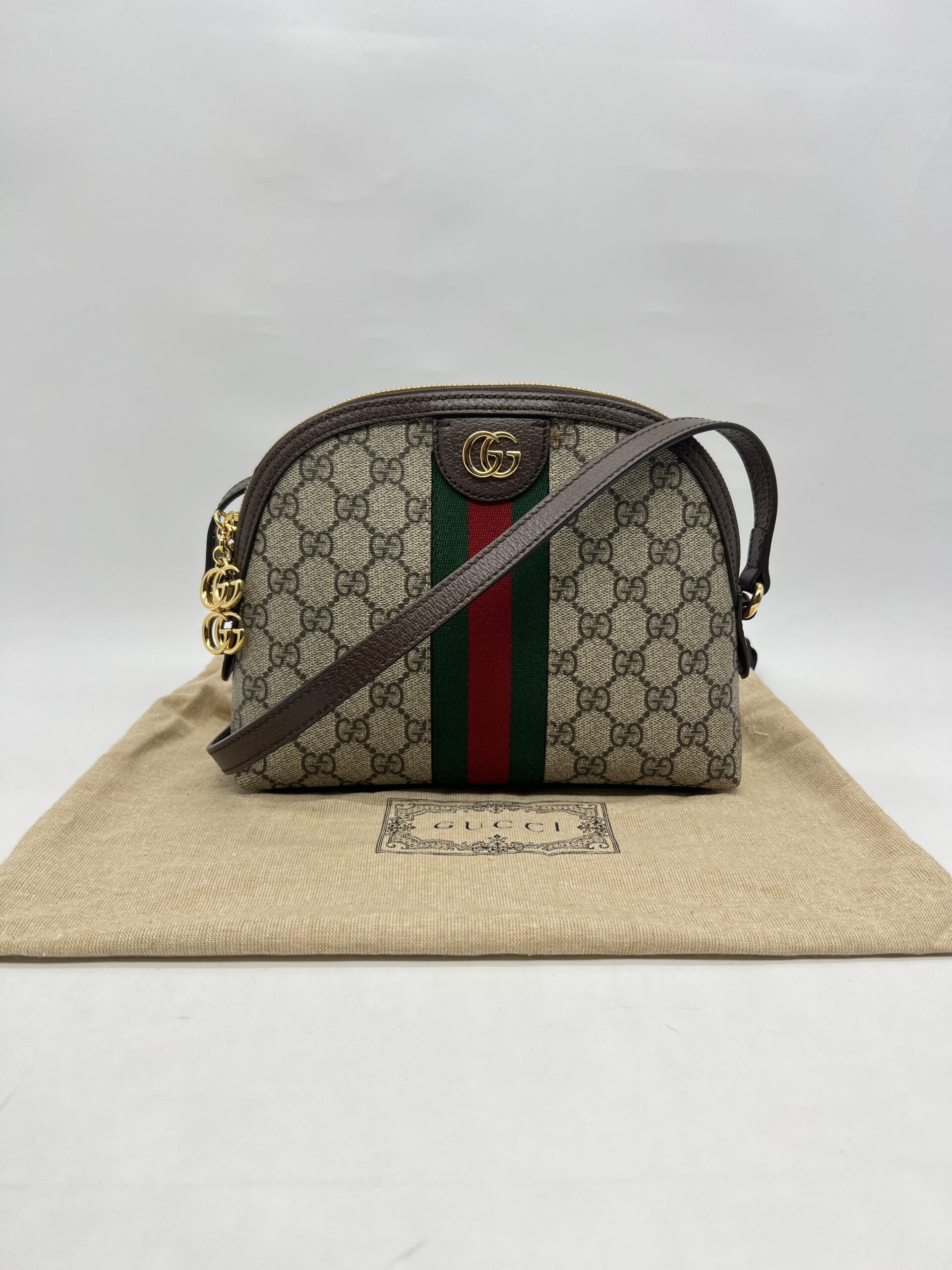 Gucci Ophidia Halfmoon GG Supreme Brown GHW