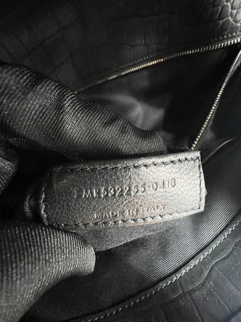 Saint Laurent Niki Large Nubuck Croco Black RHW