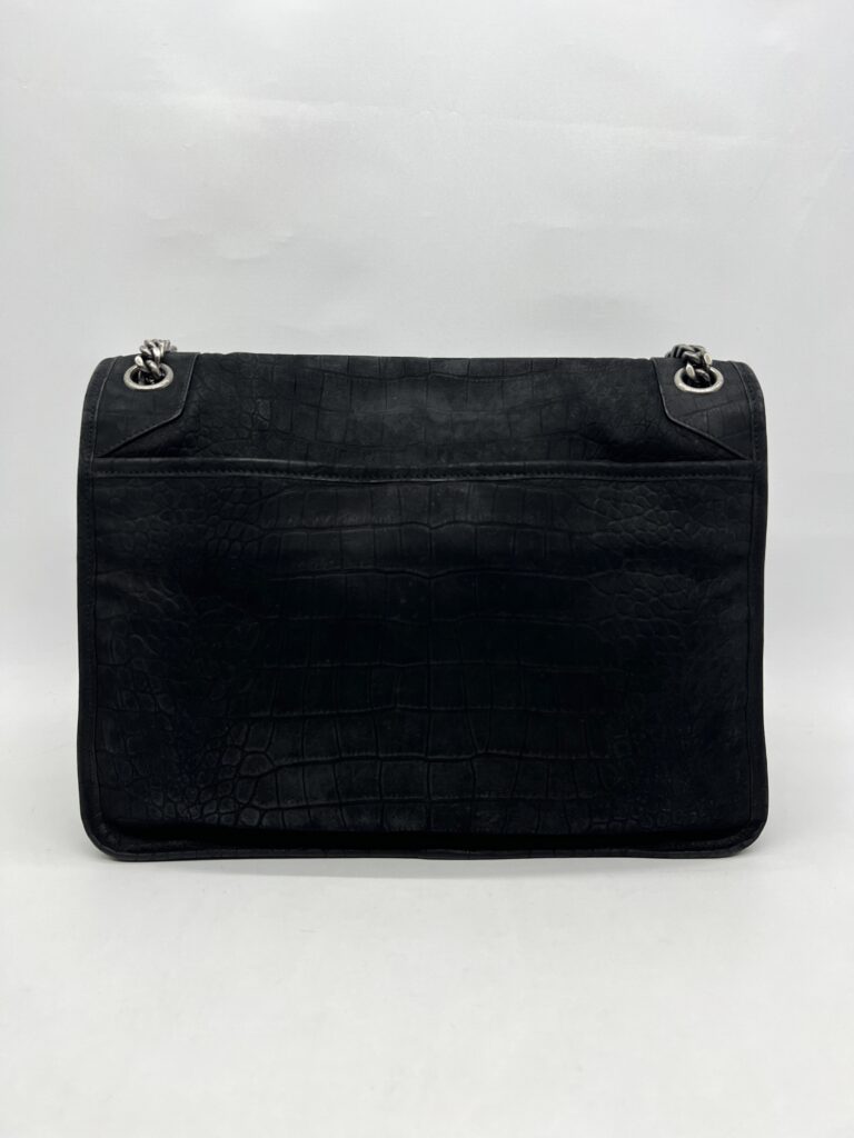 Saint Laurent Niki Large Nubuck Croco Black RHW