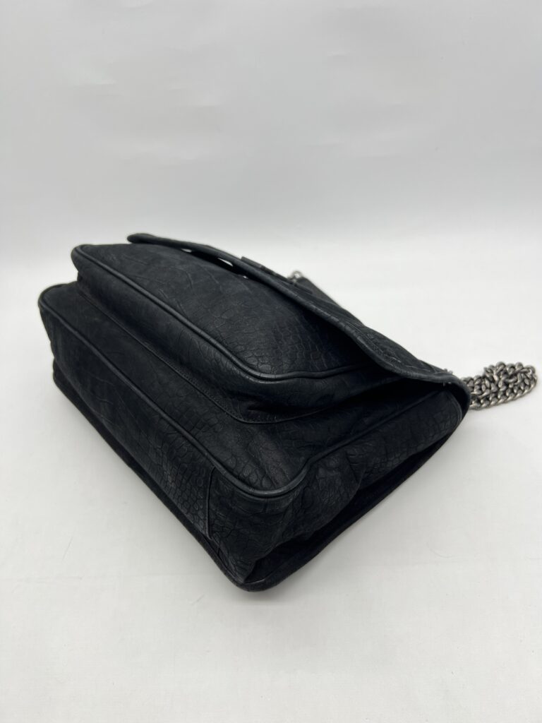 Saint Laurent Niki Large Nubuck Croco Black RHW