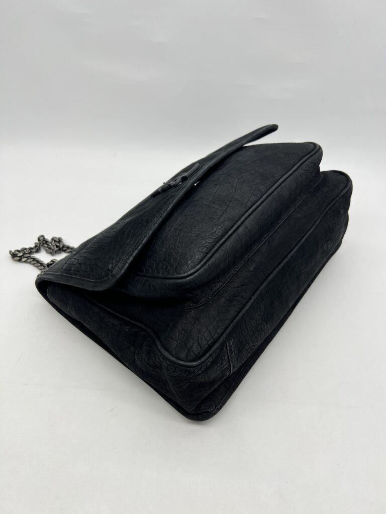 Saint Laurent Niki Large Nubuck Croco Black RHW