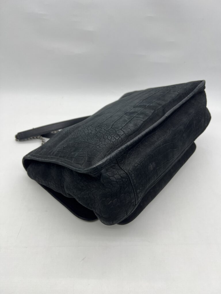 Saint Laurent Niki Large Nubuck Croco Black RHW