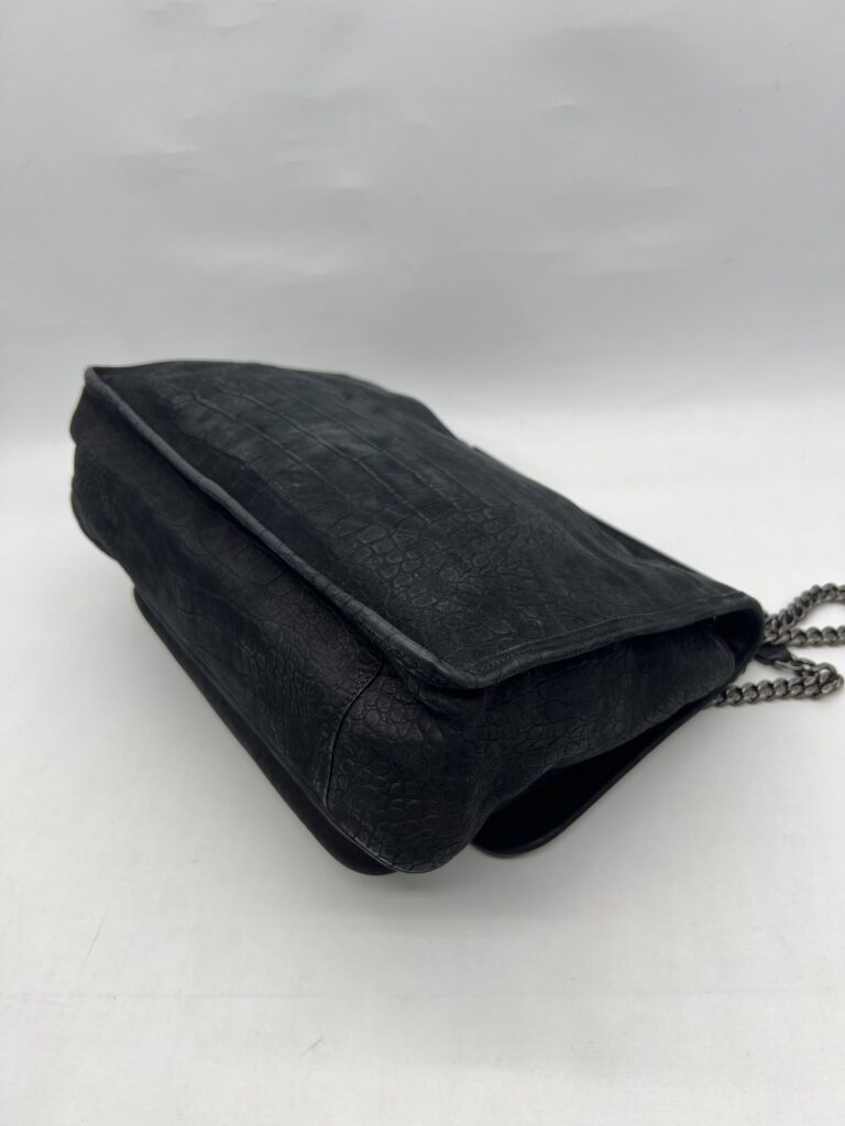 Saint Laurent Niki Large Nubuck Croco Black RHW