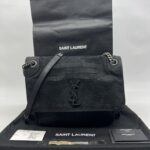 Saint Laurent Niki Large Nubuck Croco Black RHW