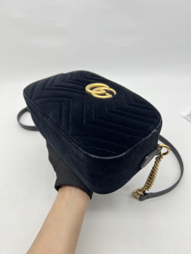 Gucci Marmont Camera Small Velvet Black GHW