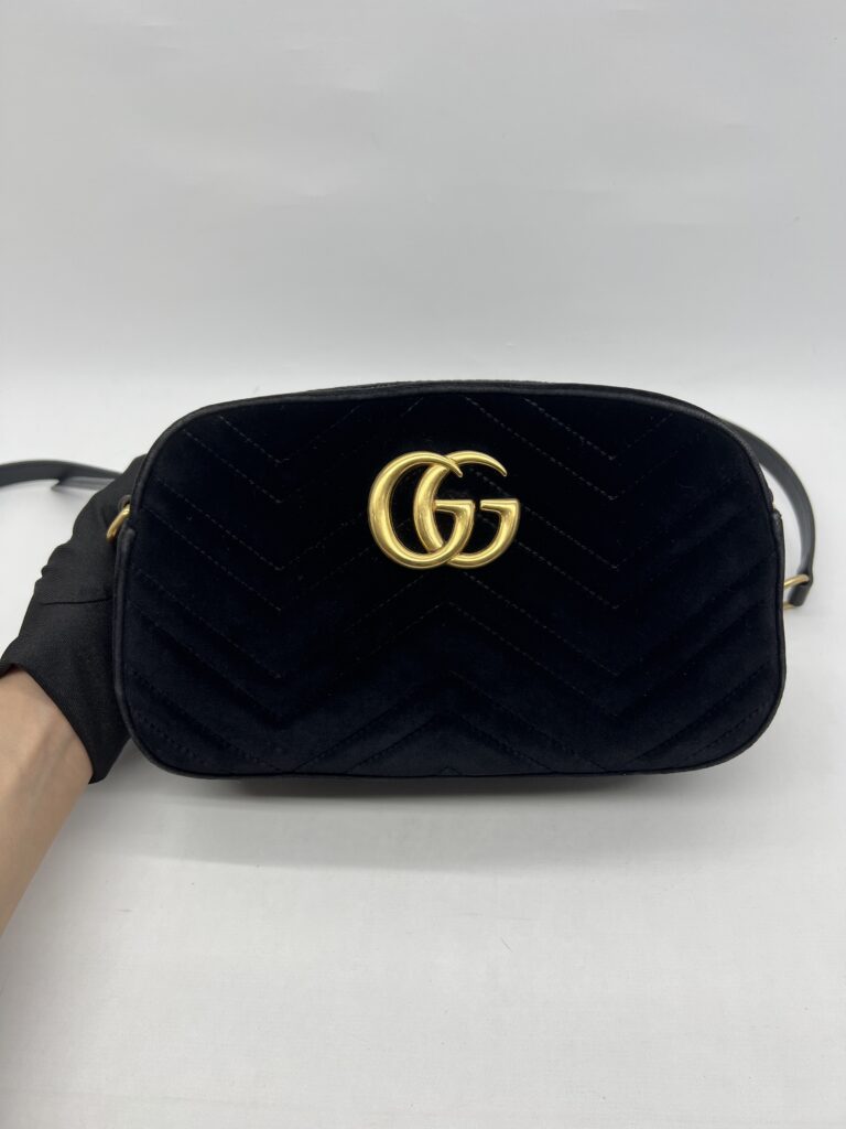 Gucci Marmont Camera Small Velvet Black GHW