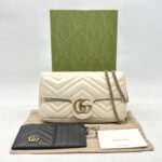 Gucci GG Marmont Mini White Matelasse GHW