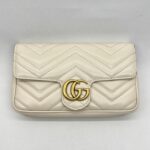 Gucci GG Marmont Mini White Matelasse GHW