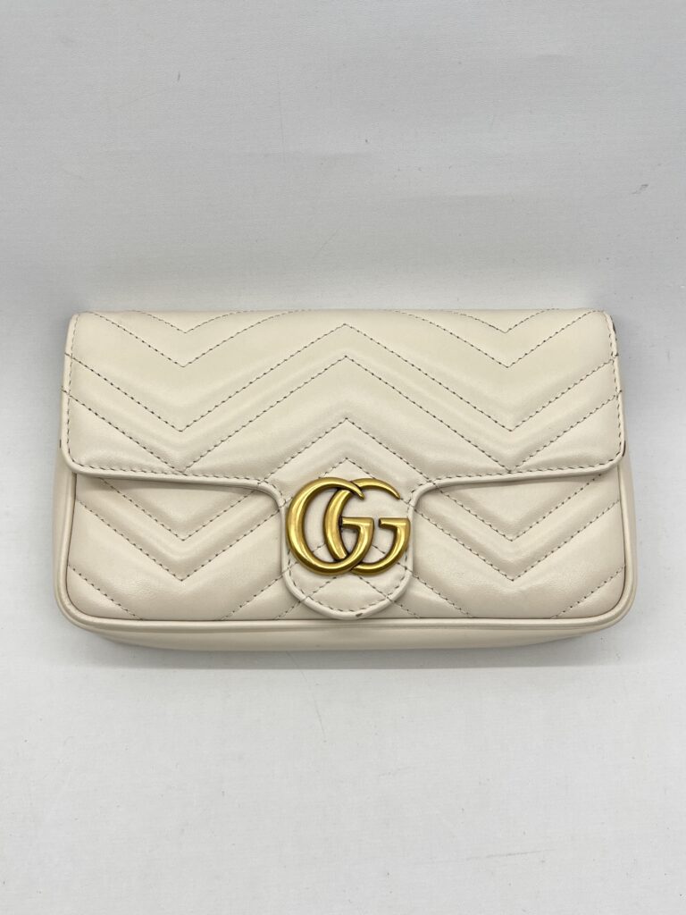 Gucci GG Marmont Mini White Matelasse GHW