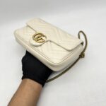 Gucci GG Marmont Mini White Matelasse GHW