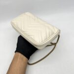 Gucci GG Marmont Mini White Matelasse GHW
