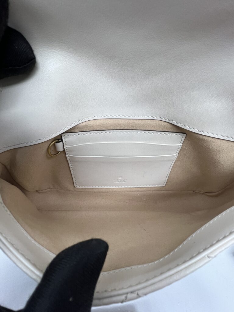 Gucci GG Marmont Mini White Matelasse GHW