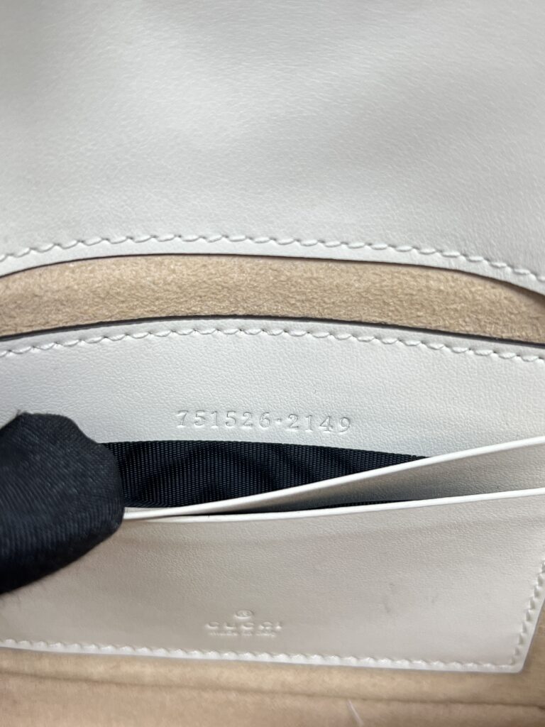 Gucci GG Marmont Mini White Matelasse GHW