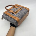 Celine Nano Luggage Canvas Navy Leather Tan GHW