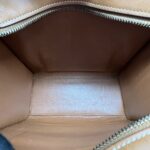 Celine Nano Luggage Canvas Navy Leather Tan GHW