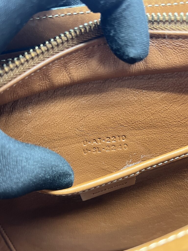 Celine Nano Luggage Canvas Navy Leather Tan GHW