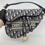 Dior Saddle Medium Canvas Blue Oblique GHW