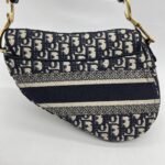 Dior Saddle Medium Canvas Blue Oblique GHW