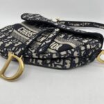 Dior Saddle Medium Canvas Blue Oblique GHW