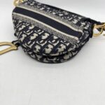 Dior Saddle Medium Canvas Blue Oblique GHW