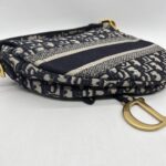 Dior Saddle Medium Canvas Blue Oblique GHW