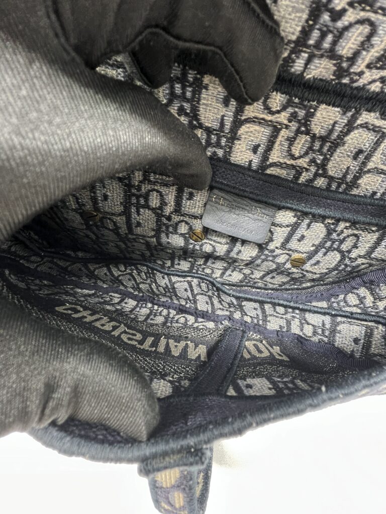 Dior Saddle Medium Canvas Blue Oblique GHW