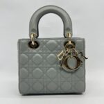 Dior Lady Dior Small Lambskin Grey Stone GHW