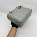 Dior Lady Dior Small Lambskin Grey Stone GHW