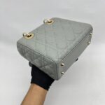 Dior Lady Dior Small Lambskin Grey Stone GHW