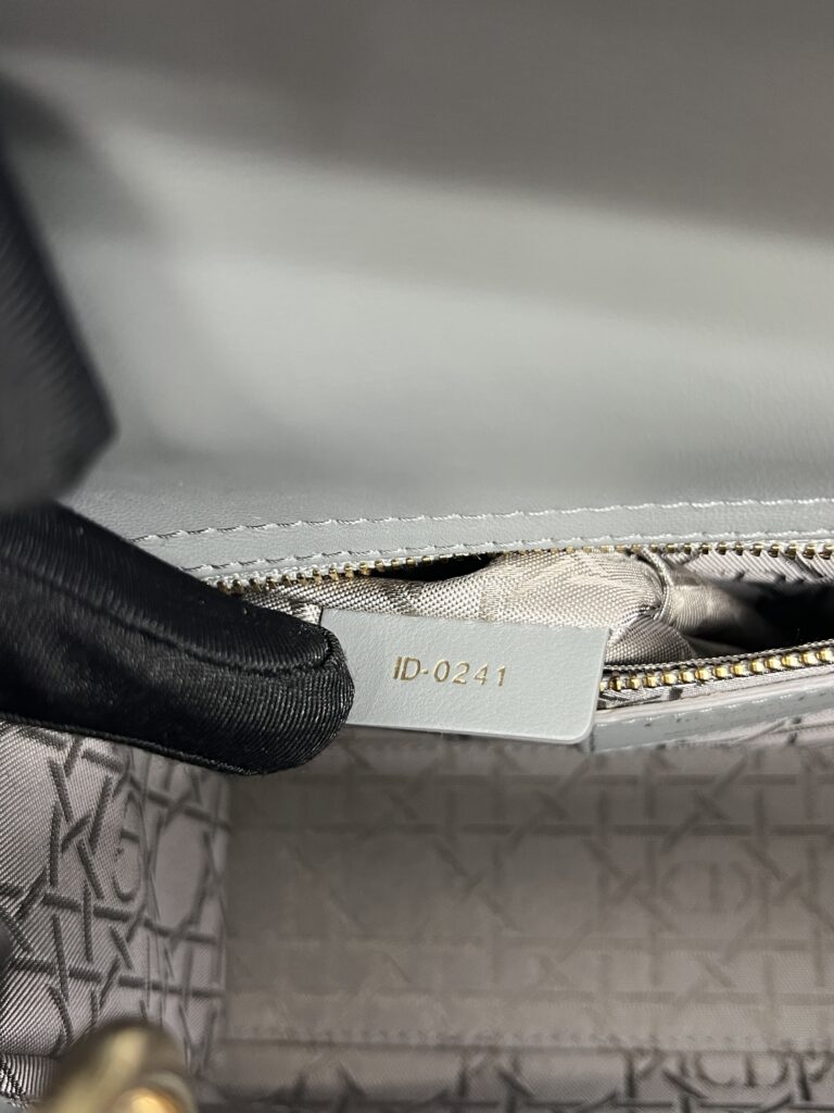Dior Lady Dior Small Lambskin Grey Stone GHW